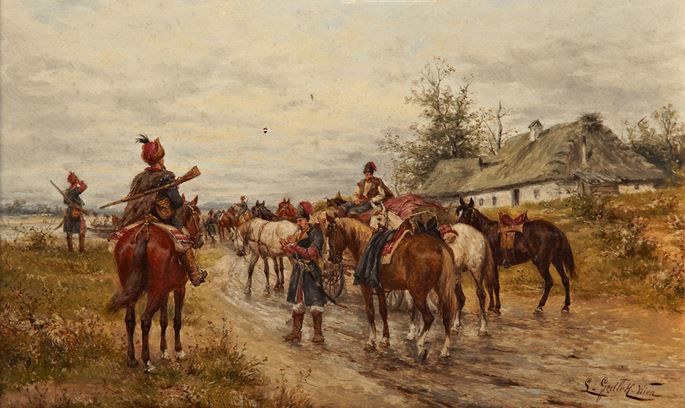 Ludwig Gedlek - Mounted Cossacks  &amp;  Mounted Cossacks Discovering a Landscape | MasterArt